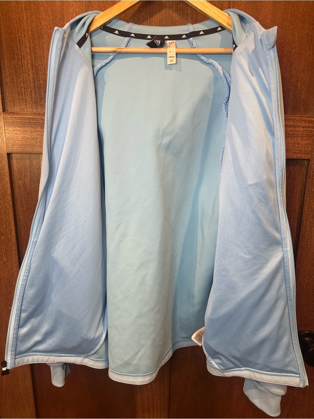 adidas MNUFC Light Blue Full-Zip Hoodie with Team Crest - Picture 7 of 8
